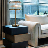 Cambon Layered End Table with Black Oak Wood Top by Richmond Interiors - Maison Rêves UK