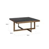Cambon Square Coffee Table with Black Oak Wood Top by Richmond Interiors - Maison Rêves UK