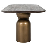 Cavo Rectangular Brown Acacia Wood Dining Table with Gold Iron Base by Richmond Interiors - Maison Rêves UK
