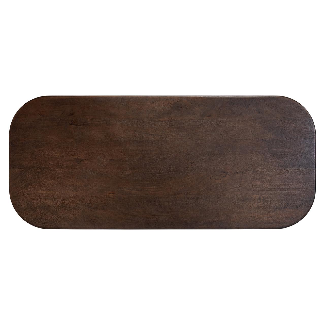 Cavo Rectangular Brown Acacia Wood Dining Table with Gold Iron Base by Richmond Interiors - Maison Rêves UK
