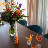 Cavo Rectangular Brown Acacia Wood Dining Table with Gold Iron Base by Richmond Interiors - Maison Rêves UK