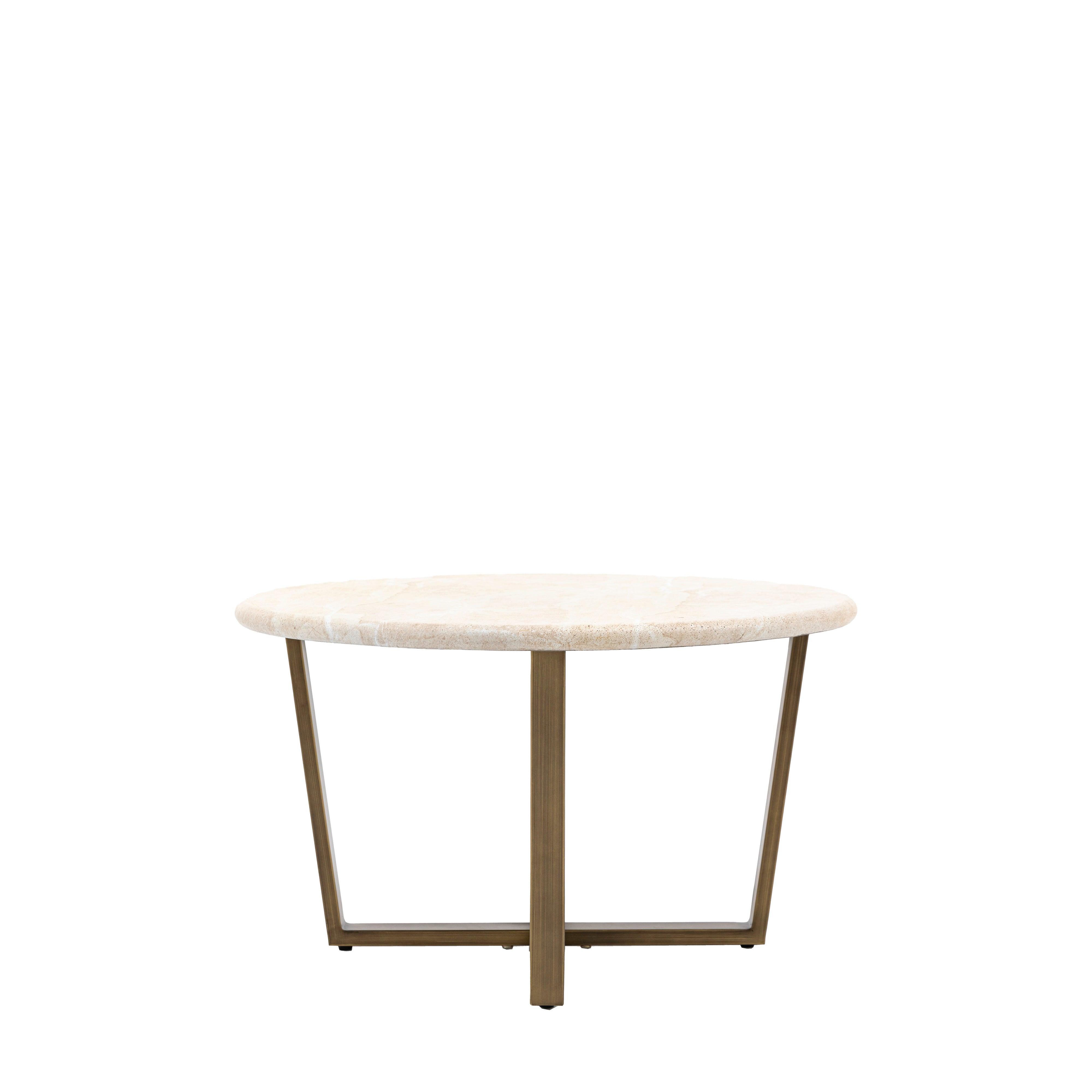 Cima Travertine Round Coffee Table - Maison Rêves UK