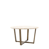 Cima Travertine Round Coffee Table - Maison Rêves UK