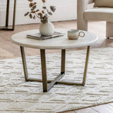 Cima Travertine Round Coffee Table - Maison Rêves UK