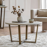 Cima Travertine Round Coffee Table - Maison Rêves UK