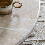 Cima Travertine Round Coffee Table - Maison Rêves UK