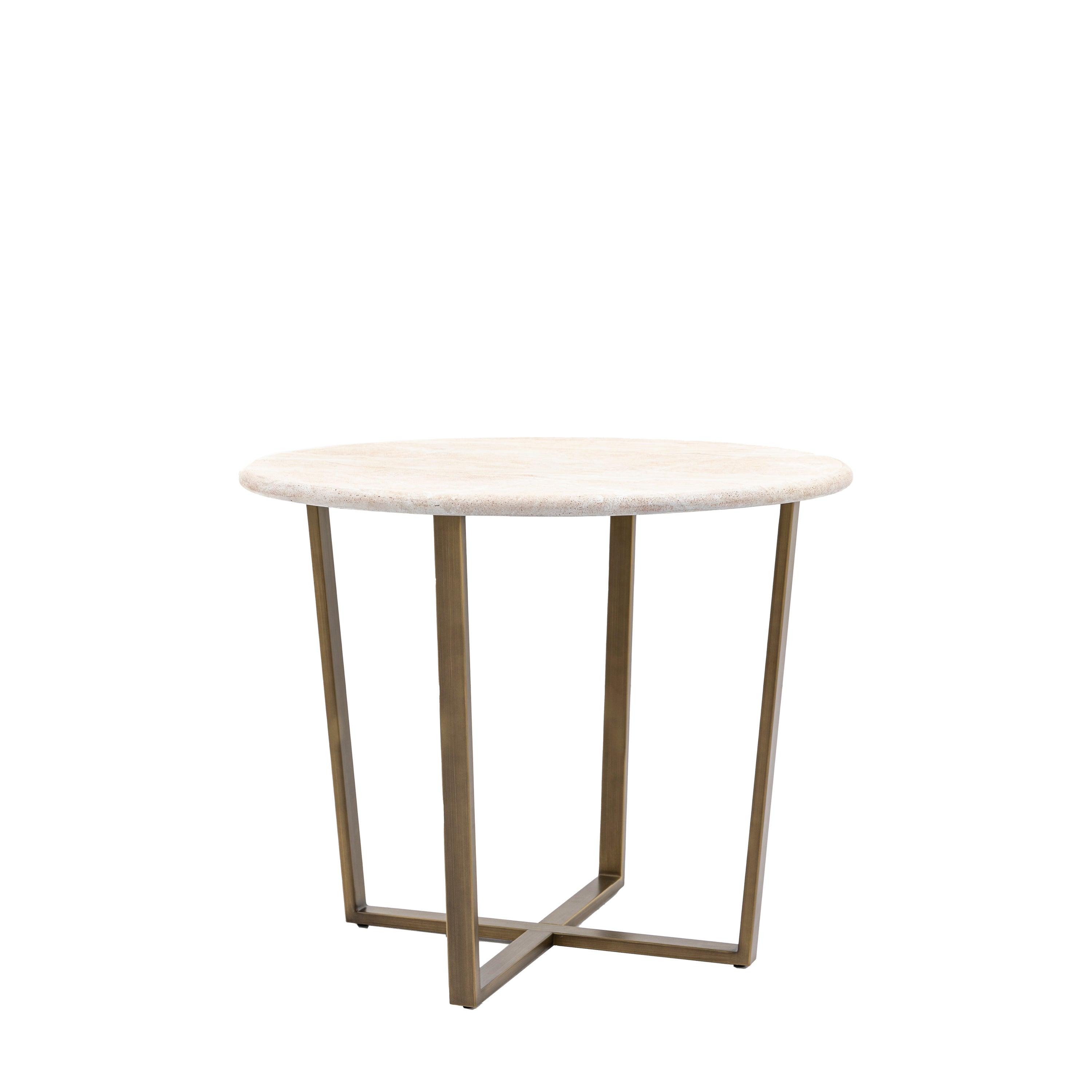 Cima Travertine Round Dining Table - Maison Rêves UK