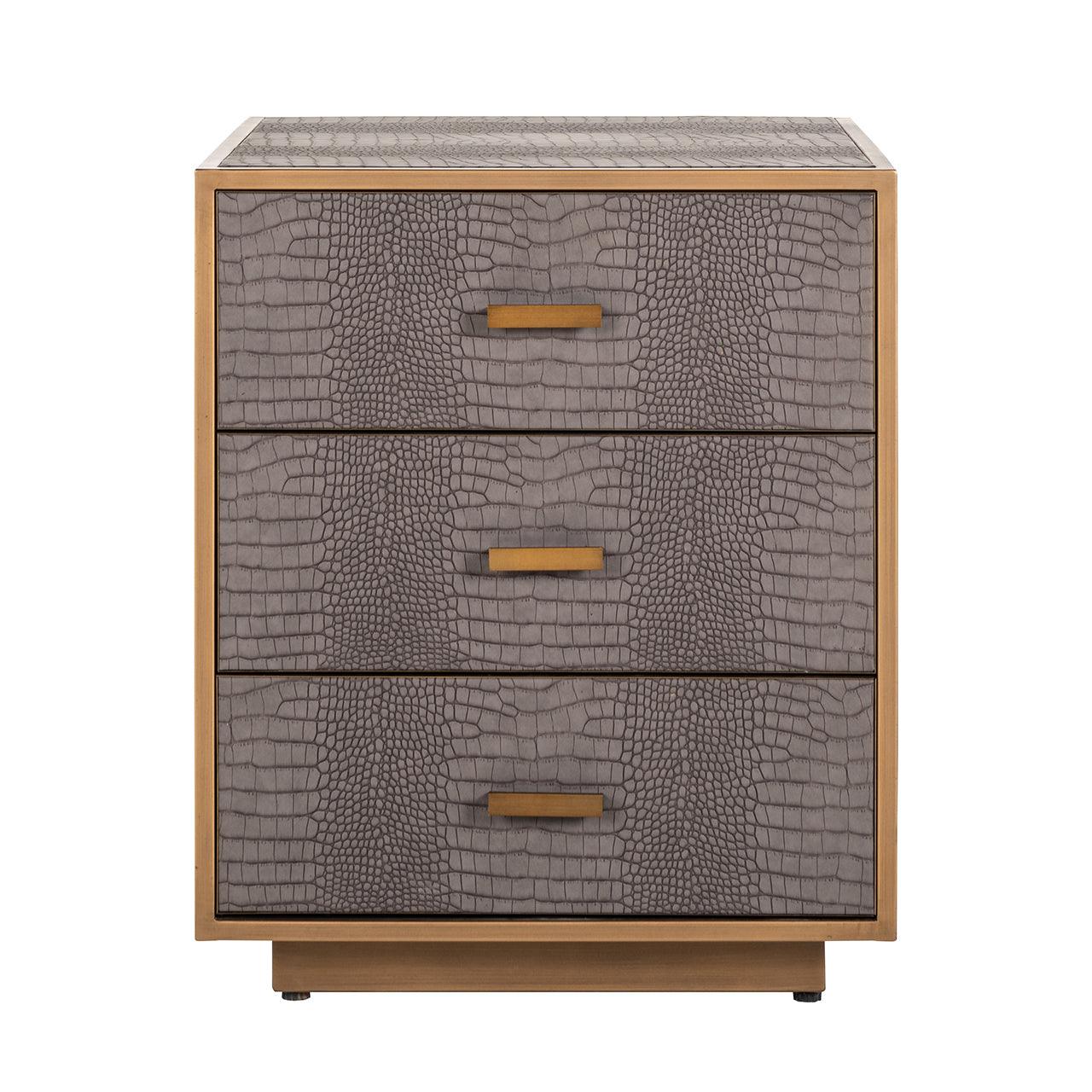 Classio Leather Chest of Drawers with Gold Accents by Richmond Interiors - Maison Rêves UK