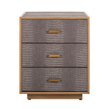 Classio Leather Chest of Drawers with Gold Accents by Richmond Interiors - Maison Rêves UK