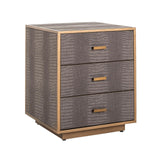 Classio Leather Chest of Drawers with Gold Accents by Richmond Interiors - Maison Rêves UK