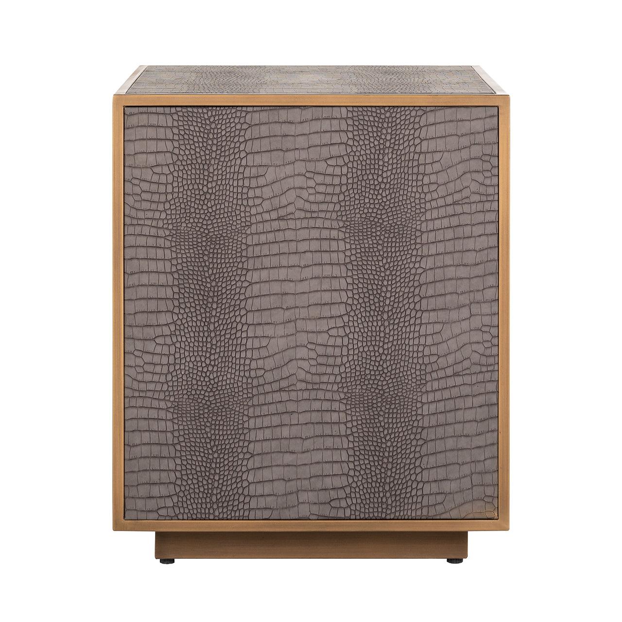 Classio Leather Chest of Drawers with Gold Accents by Richmond Interiors - Maison Rêves UK