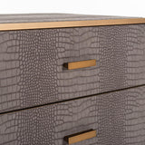 Classio Leather Chest of Drawers with Gold Accents by Richmond Interiors - Maison Rêves UK