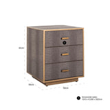 Classio Leather Chest of Drawers with Gold Accents by Richmond Interiors - Maison Rêves UK