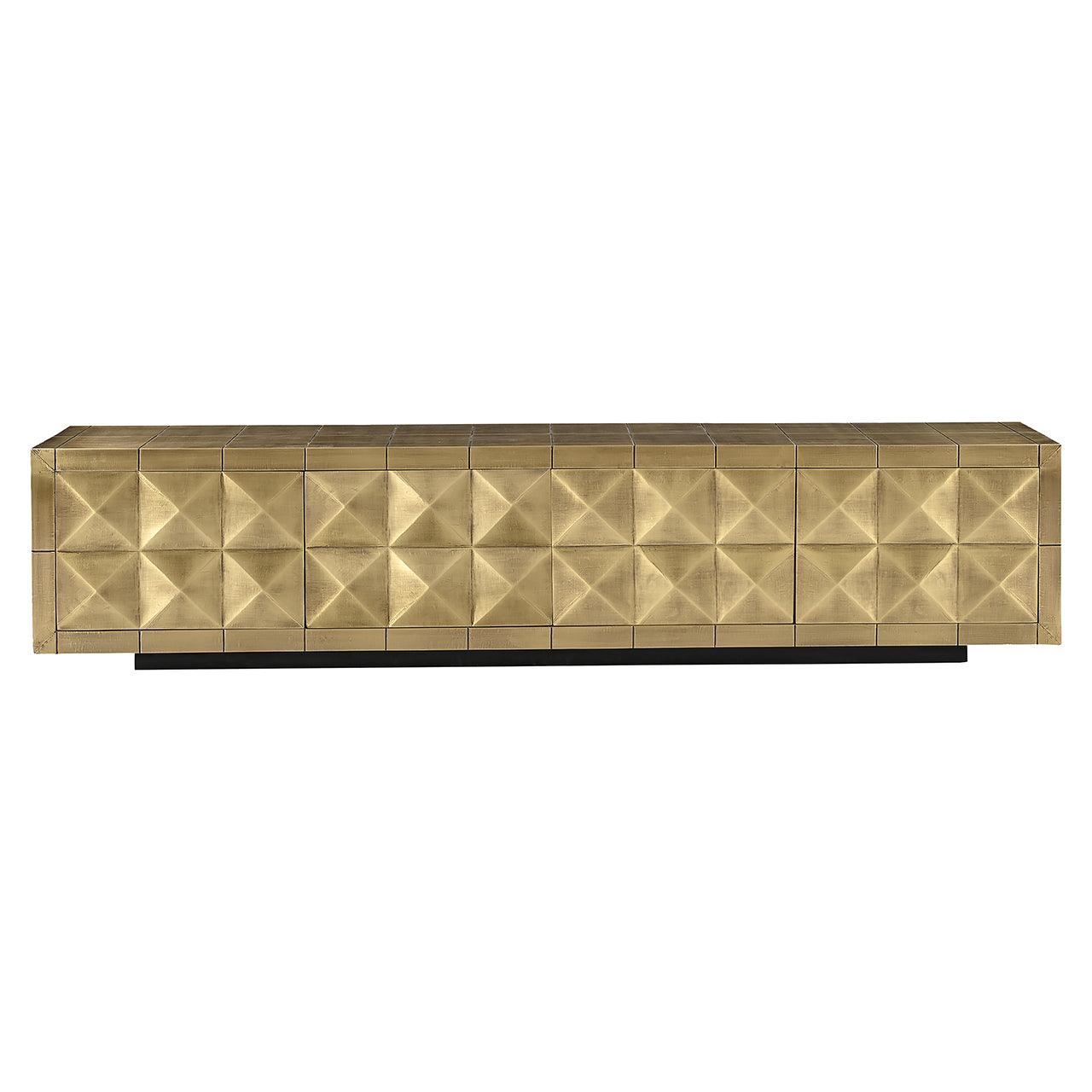 Collada 4 Door Gold Media Unit with Black Base by Richmond Interiors - Maison Rêves UK