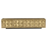 Collada 4 Door Gold Media Unit with Black Base by Richmond Interiors - Maison Rêves UK
