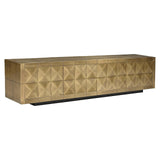Collada 4 Door Gold Media Unit with Black Base by Richmond Interiors - Maison Rêves UK