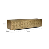 Collada 4 Door Gold Media Unit with Black Base by Richmond Interiors - Maison Rêves UK