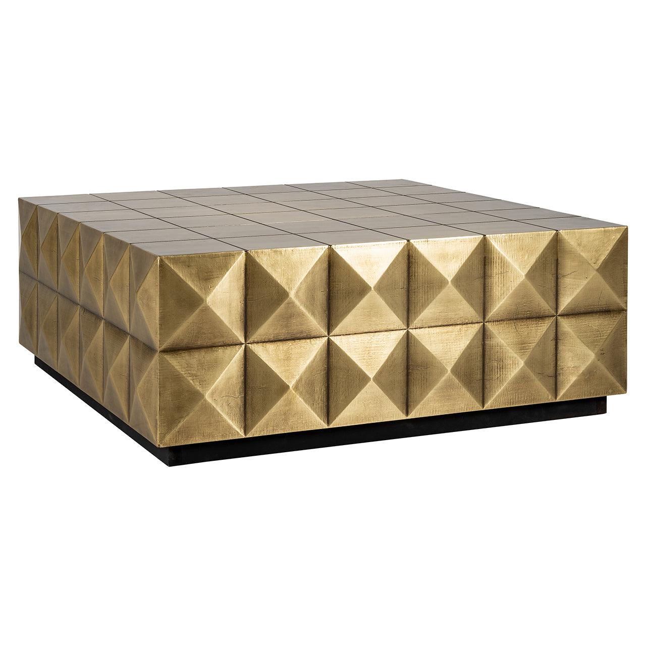 Collada Brushed Gold Brass Square Coffee Table by Richmond Interiors - Maison Rêves UK