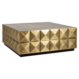 Collada Brushed Gold Brass Square Coffee Table by Richmond Interiors - Maison Rêves UK