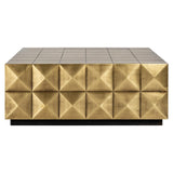 Collada Brushed Gold Brass Square Coffee Table by Richmond Interiors - Maison Rêves UK