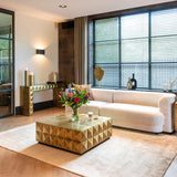 Collada Brushed Gold Brass Square Coffee Table by Richmond Interiors - Maison Rêves UK