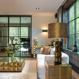Collada Brushed Gold Brass Square Coffee Table by Richmond Interiors - Maison Rêves UK