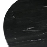 Collada Gold Brass Circular Dining Table with Black Marble Top by Richmond Interiors - Maison Rêves UK