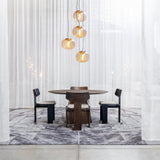 Congo Dark Brown Wood Circular Dining Table Ø150 - Maison Rêves UK