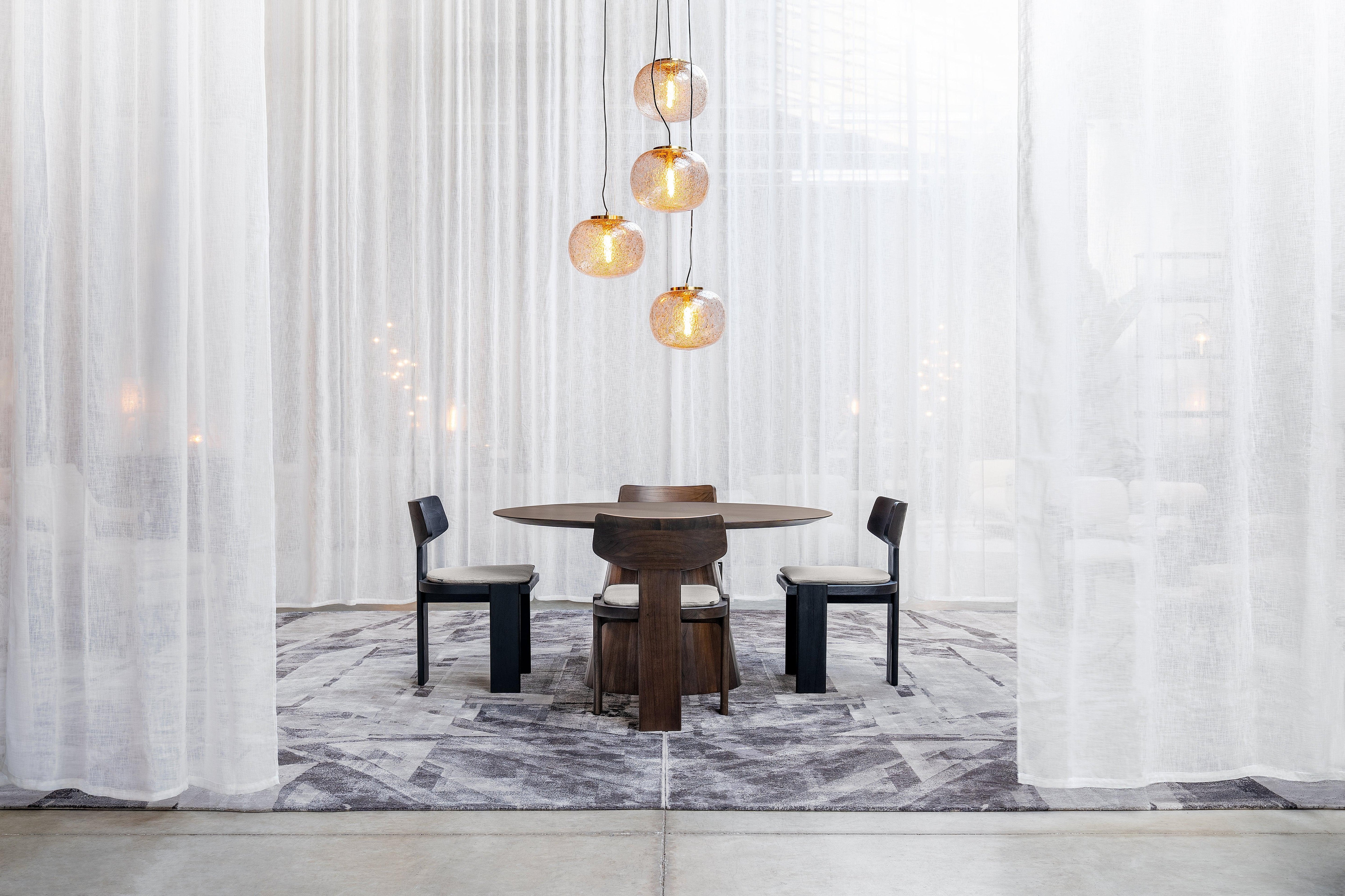 Congo Dark Brown Wood Circular Dining Table Ø150 - Maison Rêves UK