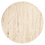 Douglas Travertine Circular Coffee Table with Mango Wood Base by Richmond Interiors - Maison Rêves UK
