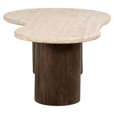 Douglas Travertine Top Coffee Table with Mango Wood Base by Richmond Interiors - Maison Rêves UK