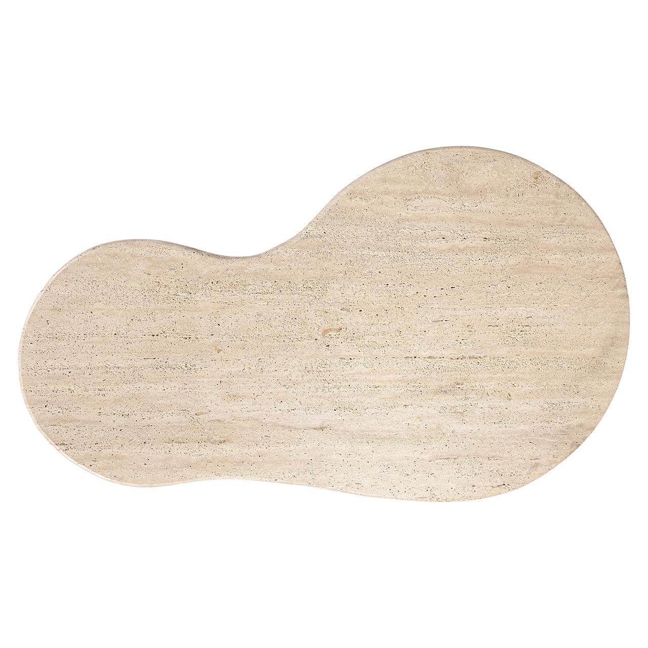 Douglas Travertine Top Coffee Table with Mango Wood Base by Richmond Interiors - Maison Rêves UK