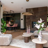 Douglas Travertine Top Coffee Table with Mango Wood Base by Richmond Interiors - Maison Rêves UK