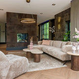 Douglas Travertine Top Coffee Table with Mango Wood Base by Richmond Interiors - Maison Rêves UK