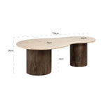 Douglas Travertine Top Coffee Table with Mango Wood Base by Richmond Interiors - Maison Rêves UK