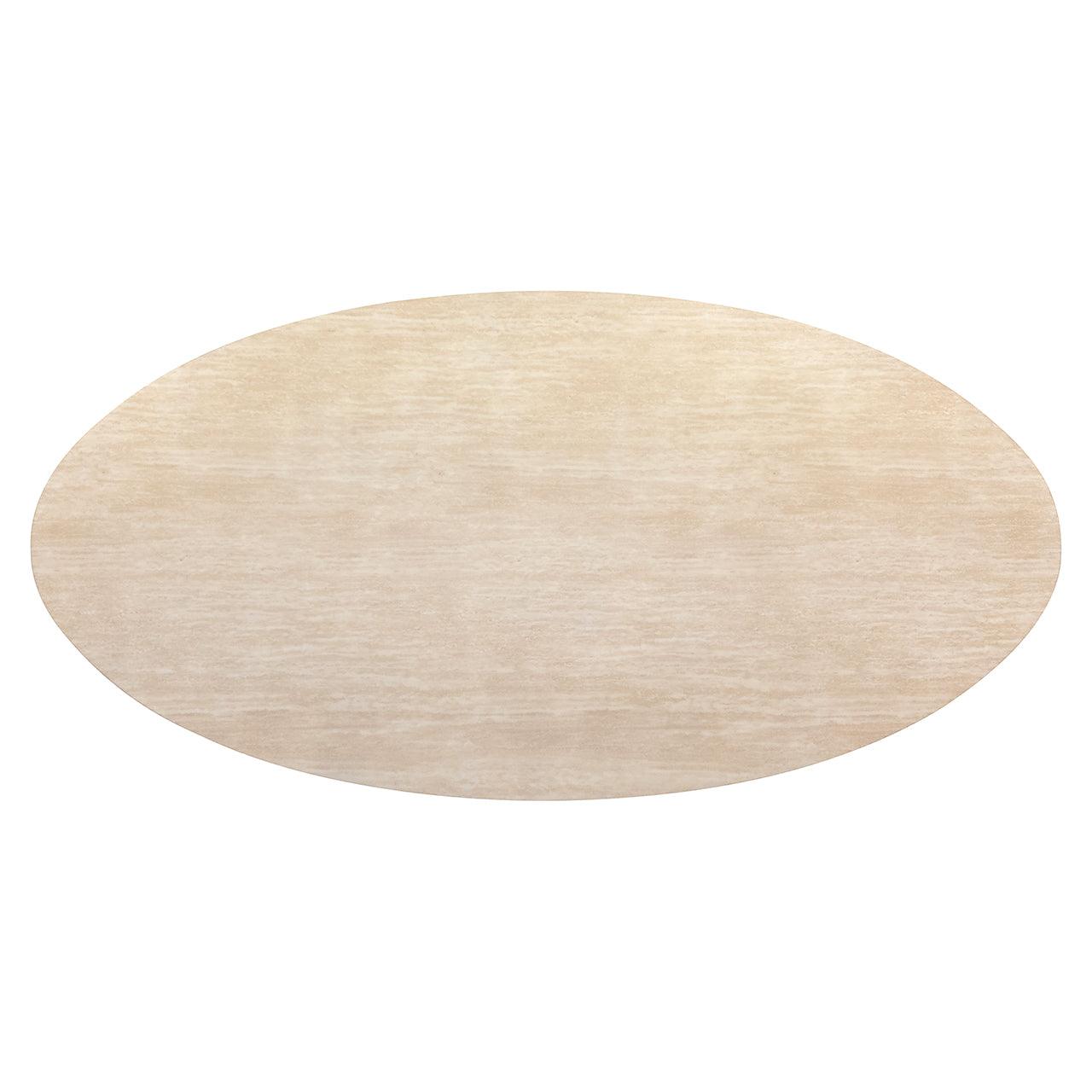 Fictus Faux Travertine Oval Dining Table by Richmond Interiors - Maison Rêves UK