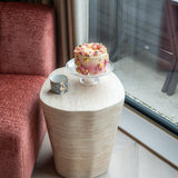 Fictus Faux Travertine Side Tables by Richmond Interiors - Maison Rêves UK