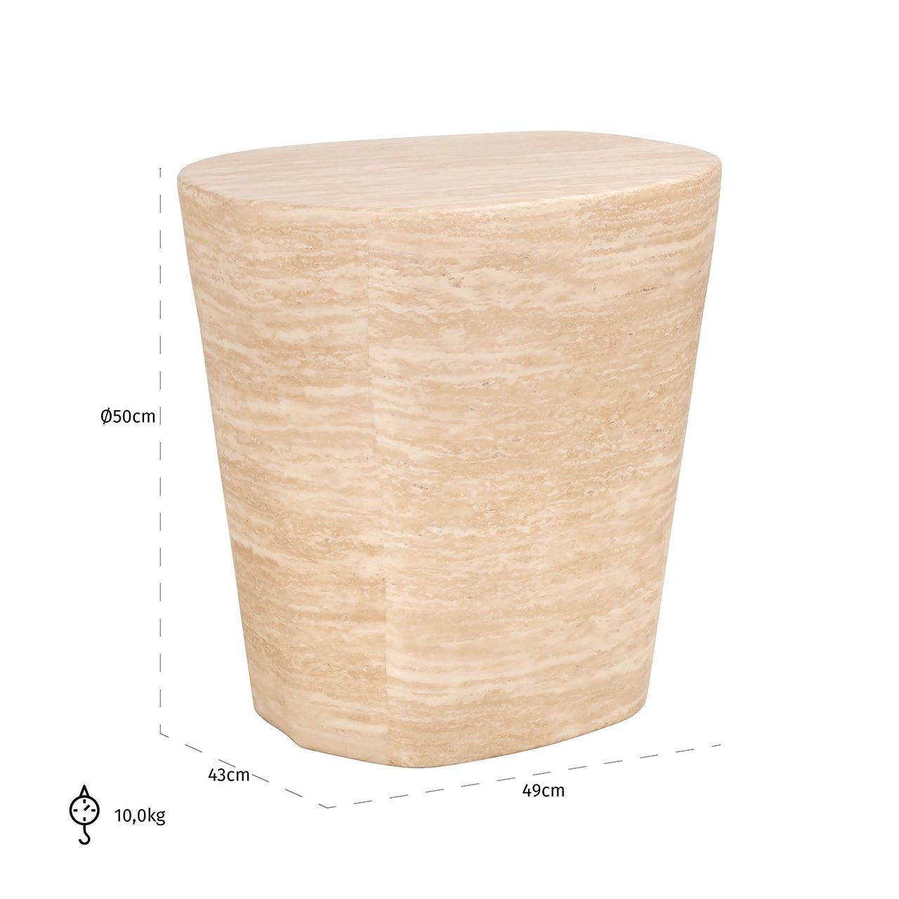 Fictus Faux Travertine Side Tables by Richmond Interiors - Maison Rêves UK