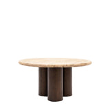 Fontana Mango Wood Coffee Table with Travertine Top - Maison Rêves UK
