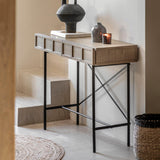 Forma 2 Drawer Console Weathered Grey Finish - Maison Rêves UK