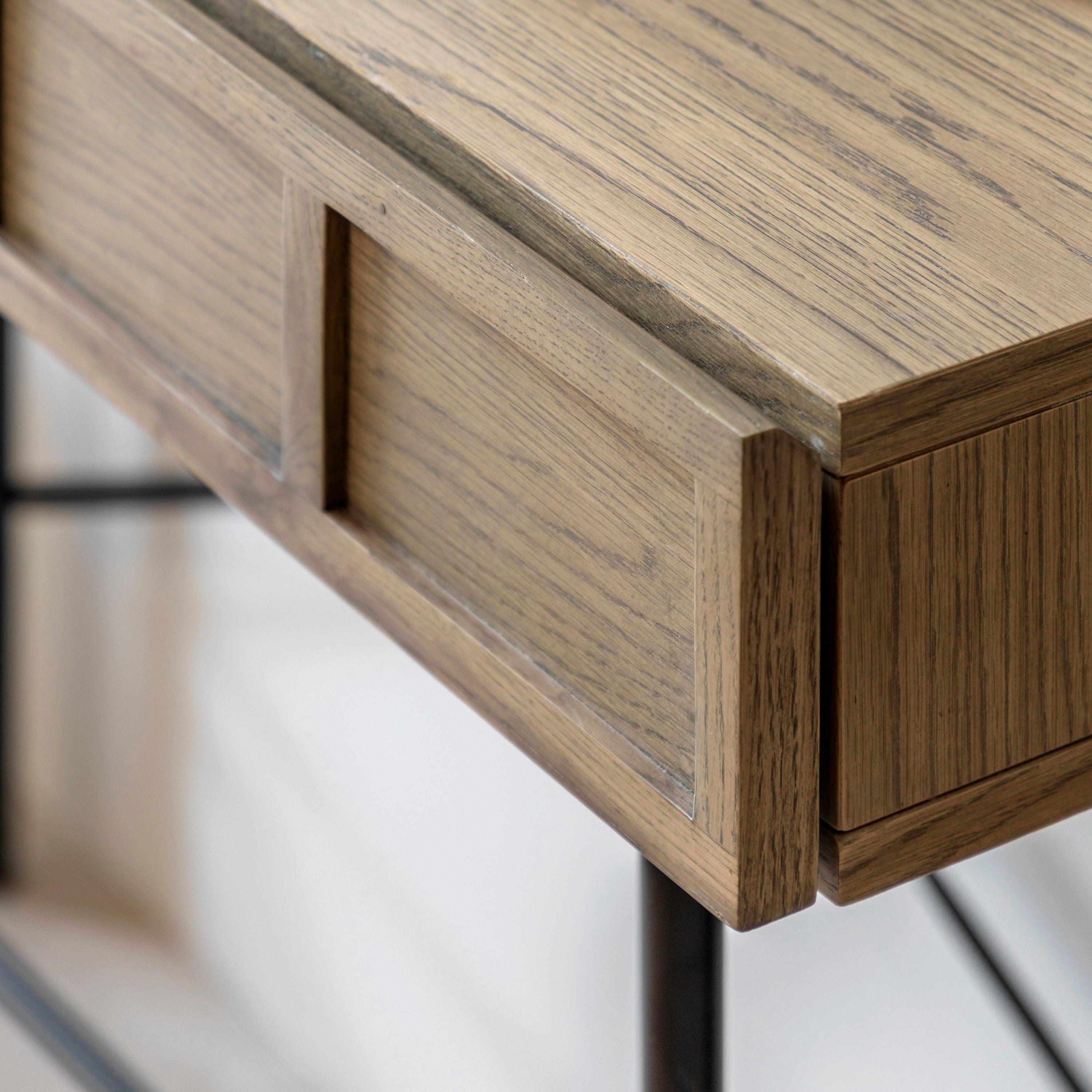 Forma 2 Drawer Console Weathered Grey Finish - Maison Rêves UK
