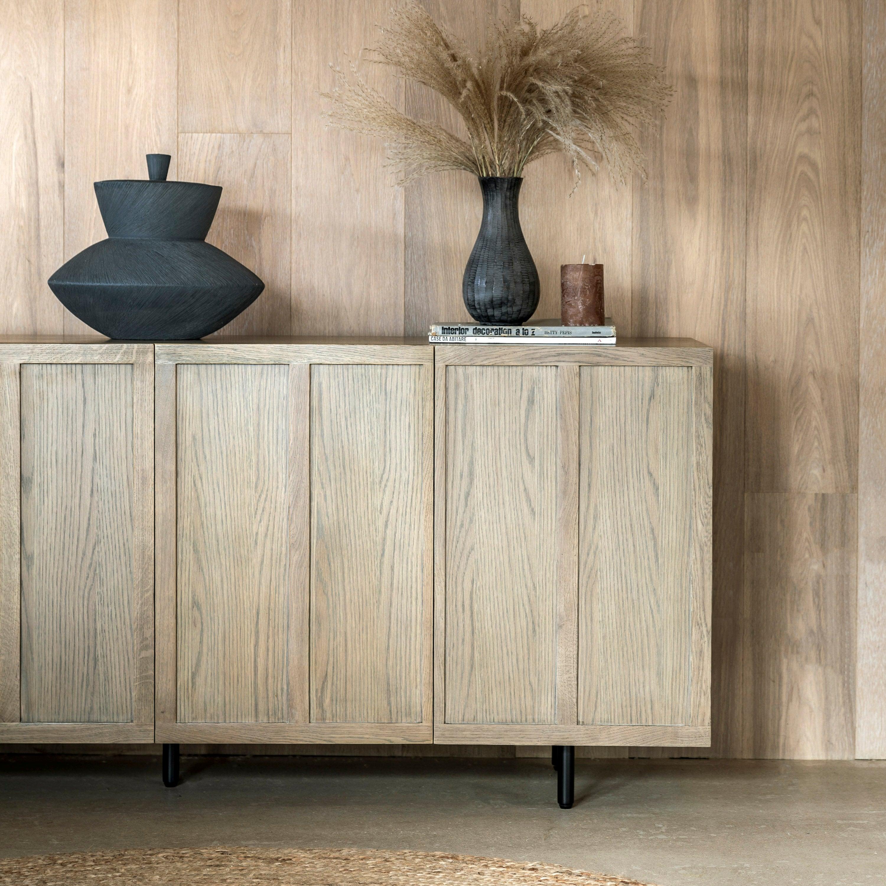 Forma 4 Door Sideboard Weathered Grey Finish - Maison Rêves UK
