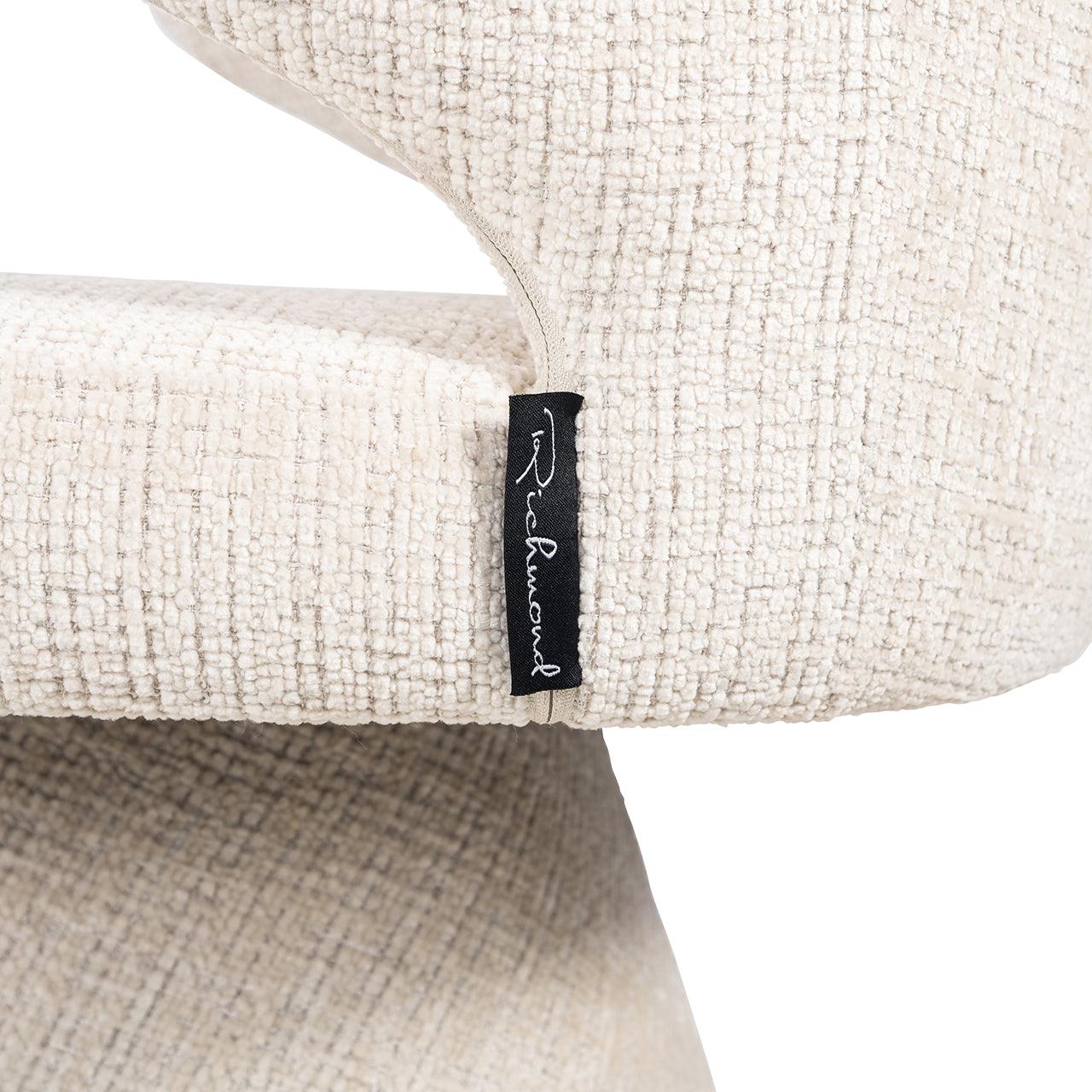 Gatsbi Beige Chenille Fabric Dining Chair by Richmond Interiors - Maison Rêves UK