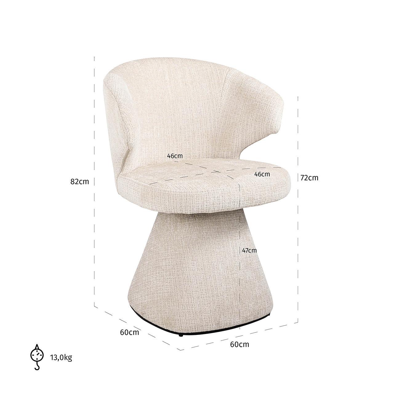 Gatsbi Beige Chenille Fabric Dining Chair by Richmond Interiors - Maison Rêves UK