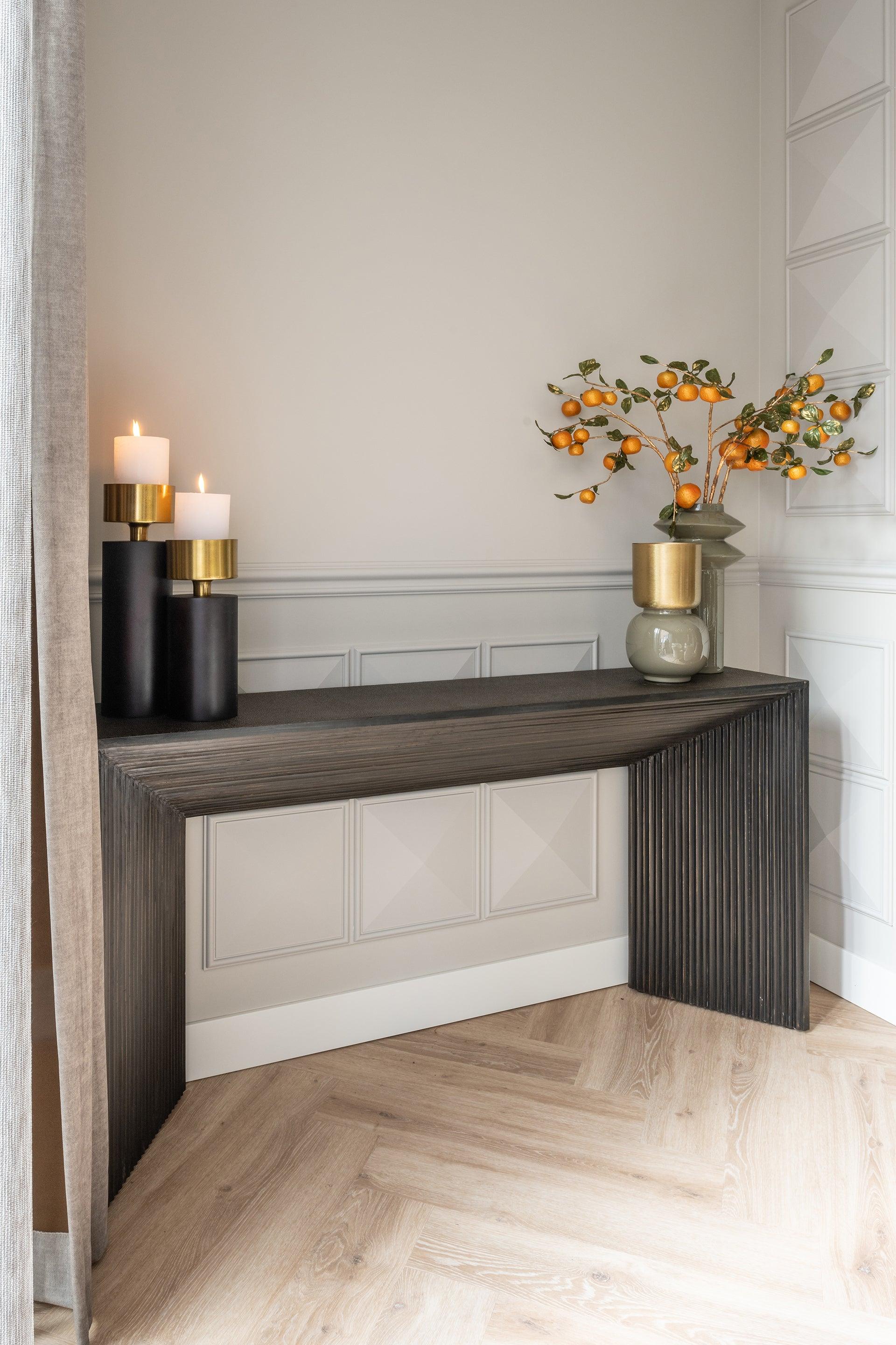 Gizen Brass Cladding Console Table by Richmond Interiors - Maison Rêves UK