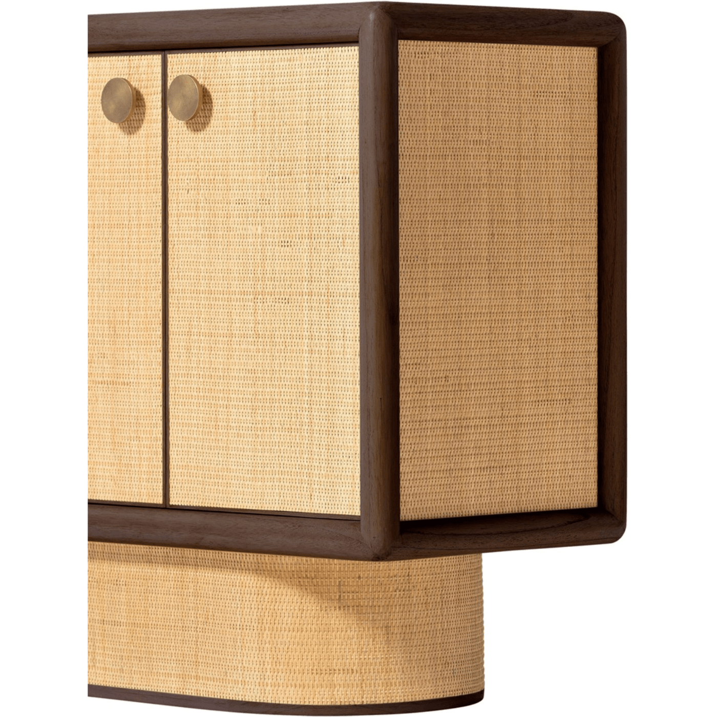 Granada Mindi Wood and Natural Rattan 4 Door Sideboard - Maison Rêves UK