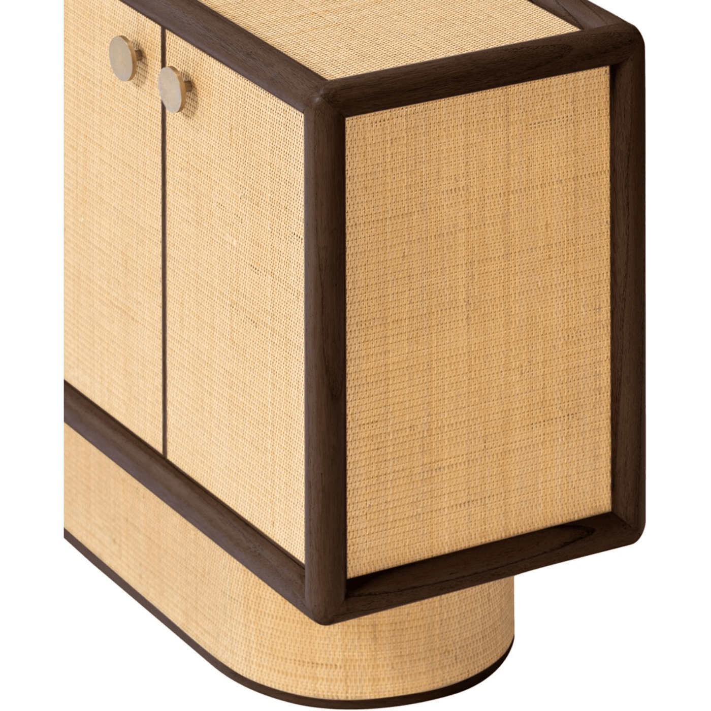Granada Mindi Wood and Natural Rattan 4 Door Sideboard - Maison Rêves UK