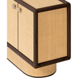Granada Mindi Wood and Natural Rattan 4 Door Sideboard - Maison Rêves UK