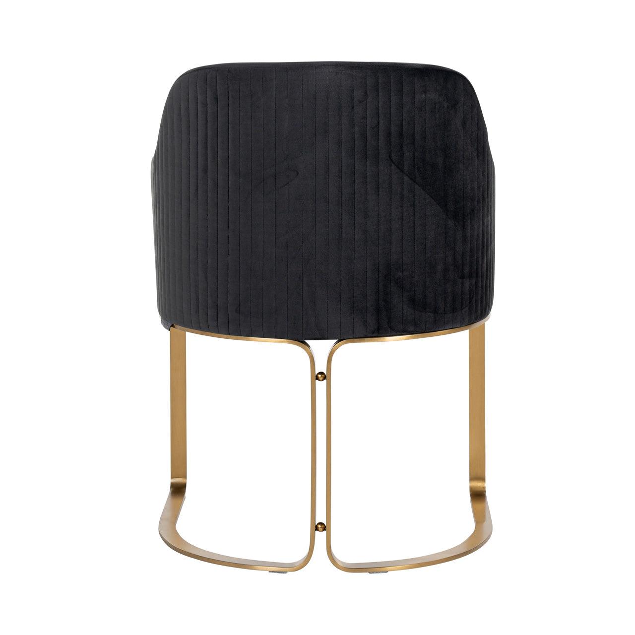 Hadley Antraciet Velvet Dining Chair with Brushed Gold Base by Richmond Interiors - Maison Rêves UK
