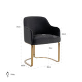 Hadley Antraciet Velvet Dining Chair with Brushed Gold Base by Richmond Interiors - Maison Rêves UK